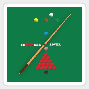 Snooker Lover design showing Snooker Balls arranged as on table Sticker